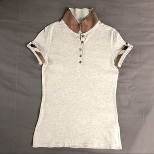 Burberry women’s grey polo shirt